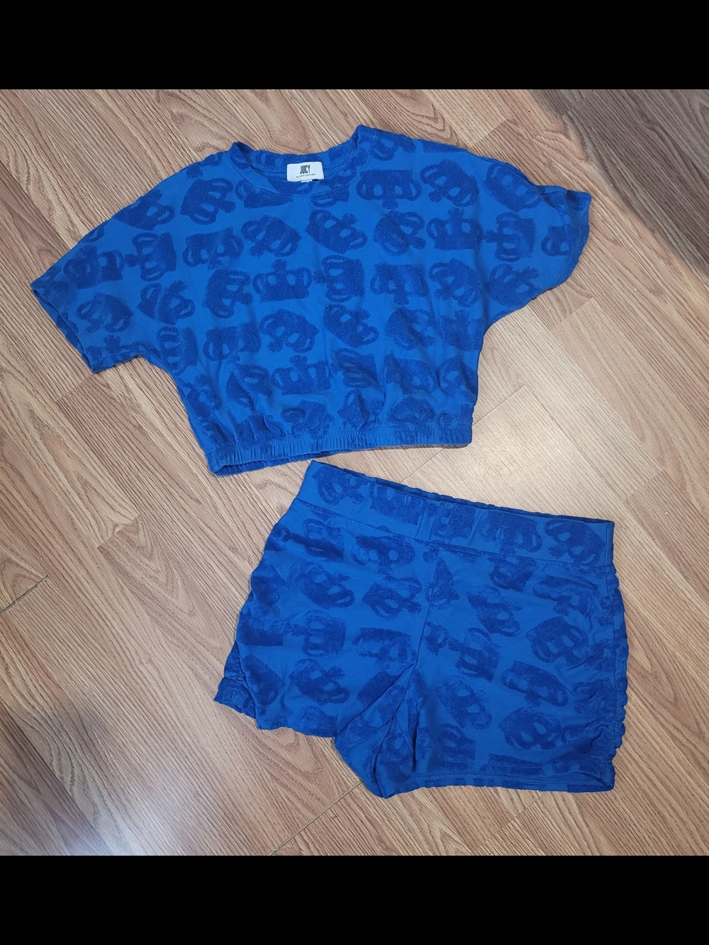 Juicy Couture Blue Short Set with Graphic Print